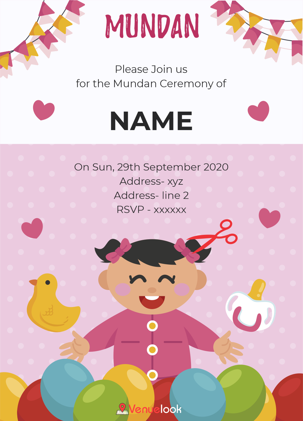 Simple Mundan E-Invitation