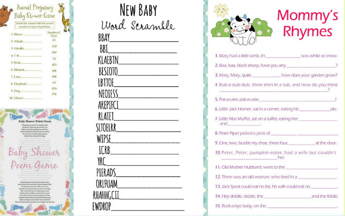 baby shower games