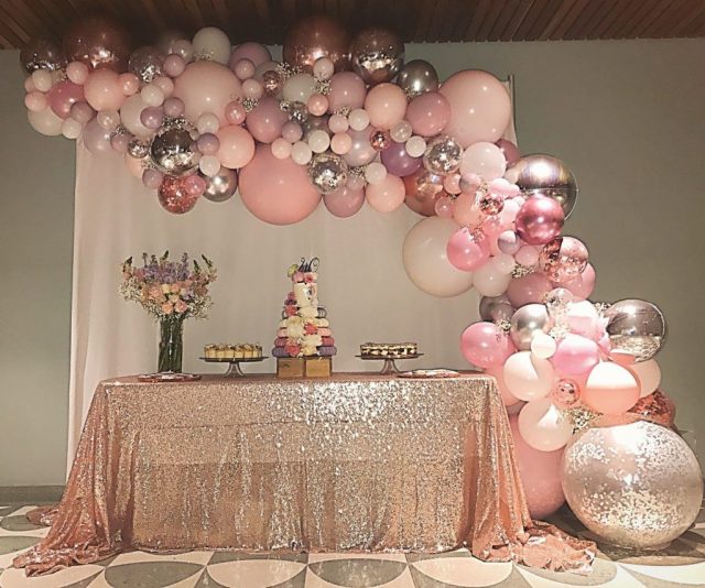 Adult birthday party decor with Balloons