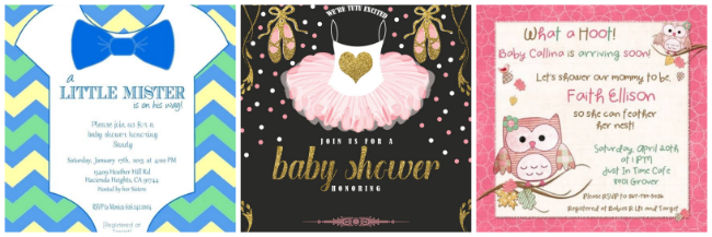 E-Invitations with Sip n See for Baby Shower