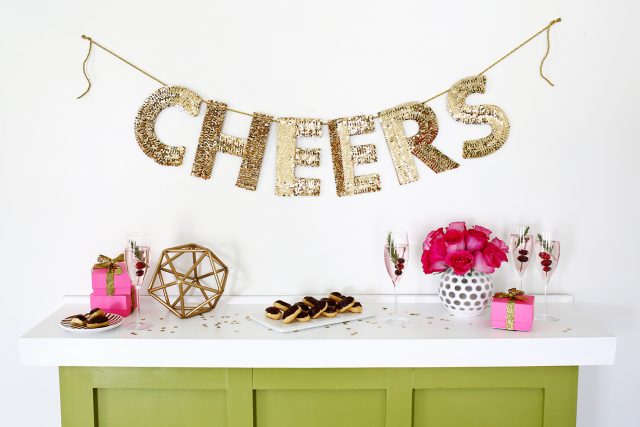 Party Decor with Sequin Letter Garlands