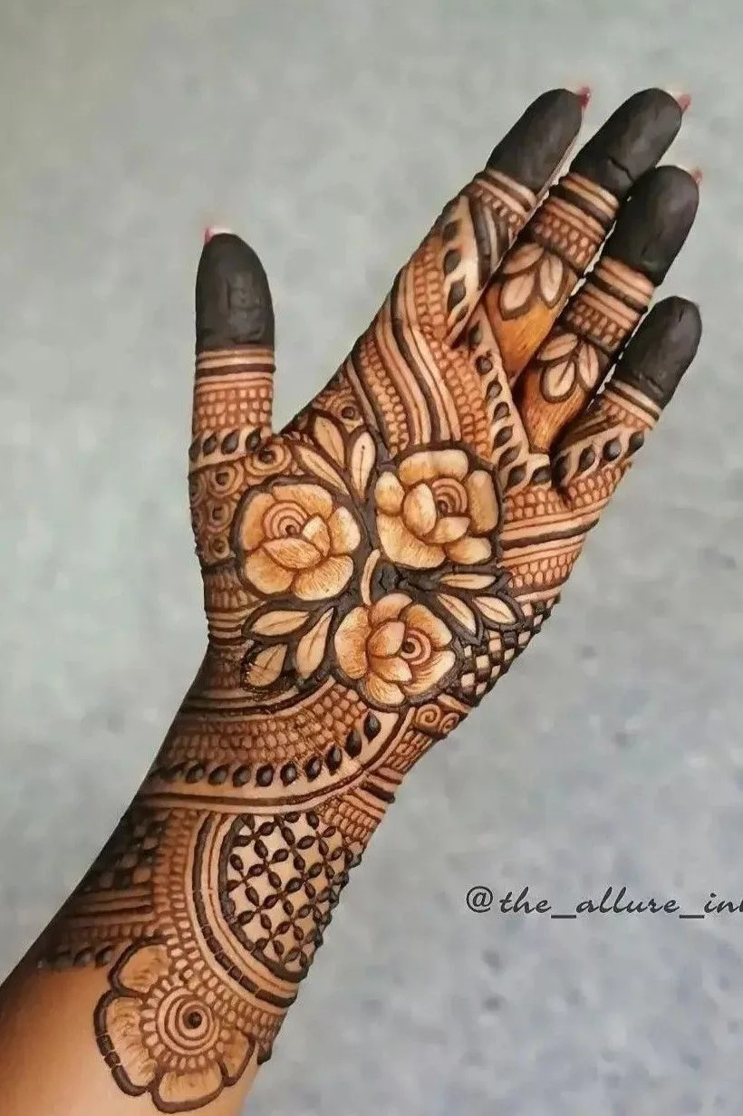Black and Brown Rose Henna