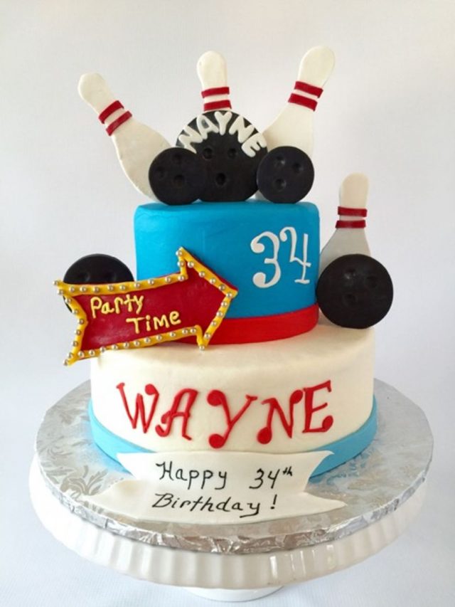 Bowling Boys Birthday Cake