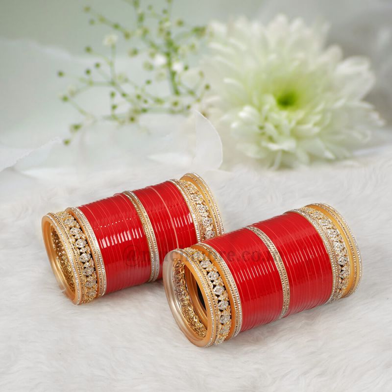 Bridal Chura with Diamond Studs 