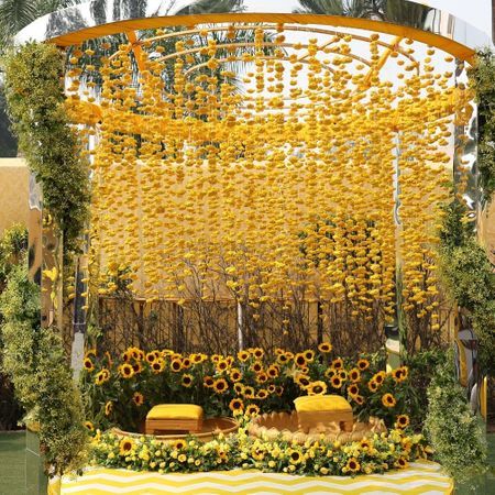 Circular Floral Haldi Seating