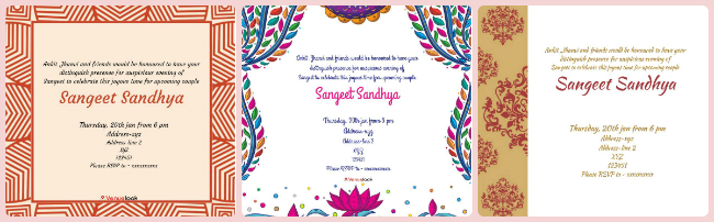 Invite Your Guests For Sangeet Ceremony With Beautifully Crafted E-Invitation