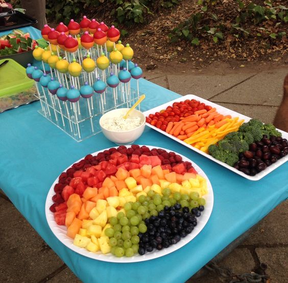 Colorful Rainbow Snacks for Birthday Party