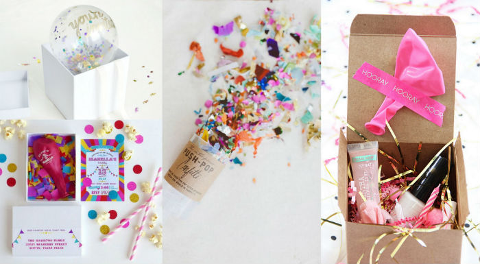 confetti birthday invitations