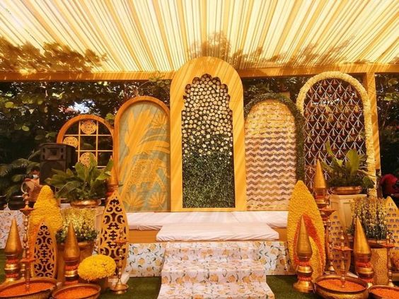 Earthy and Organic Haldi Decor