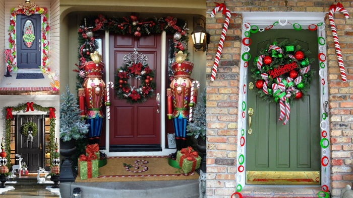 entrance door christmas decor