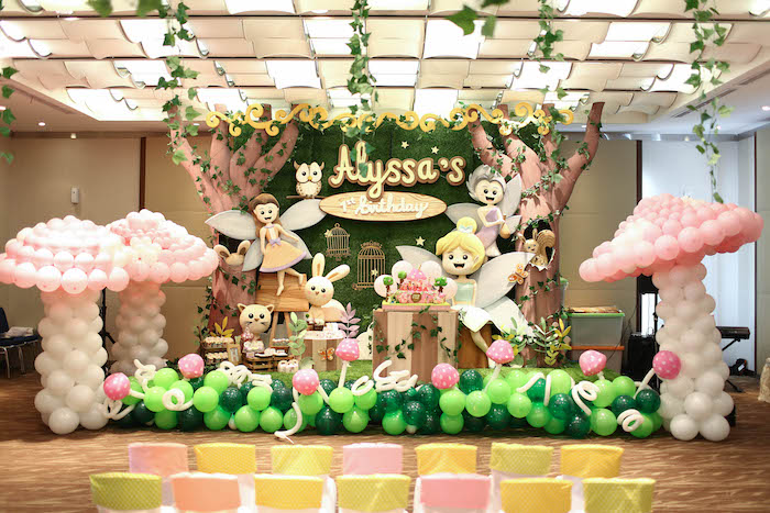 Garden Fairy theme Birthday Party Ideas | Fairy garden first birthday decoration ideas