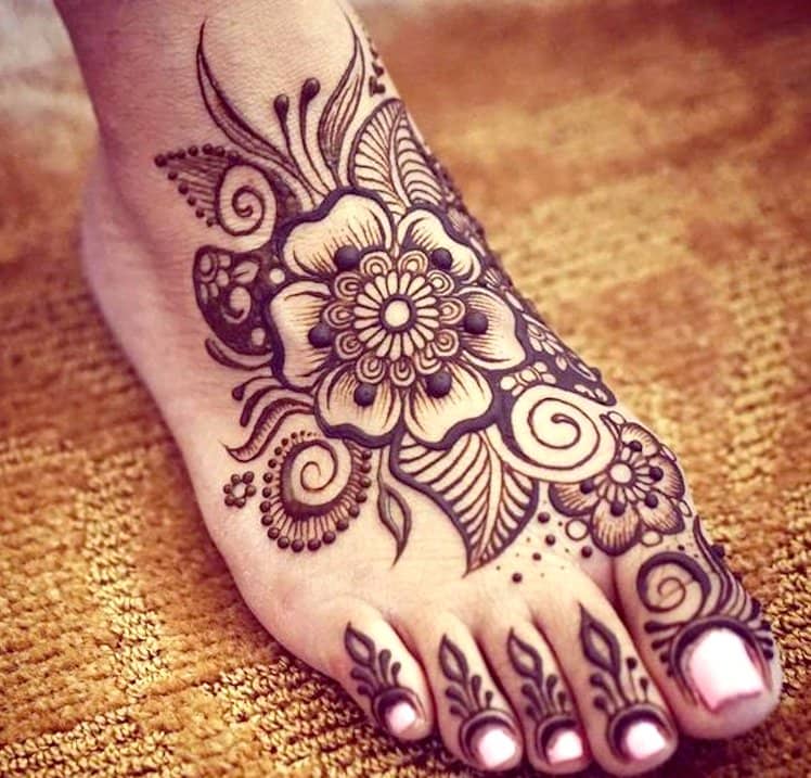 Floral Foot Mehndi Designs