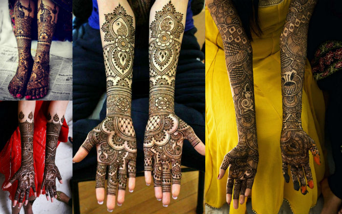 Floral Print Mehendi Designs