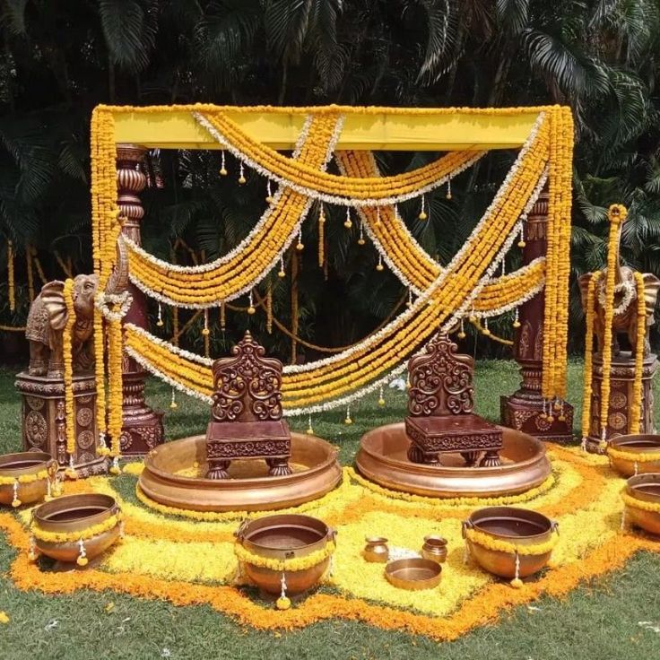 Marigold-Centric Haldi Decor