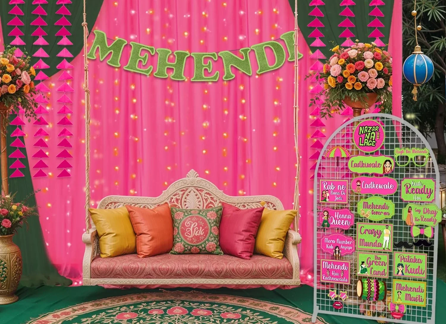 Modern Mehendi Décor Ideas Featuring Zip and Slip Backdrops