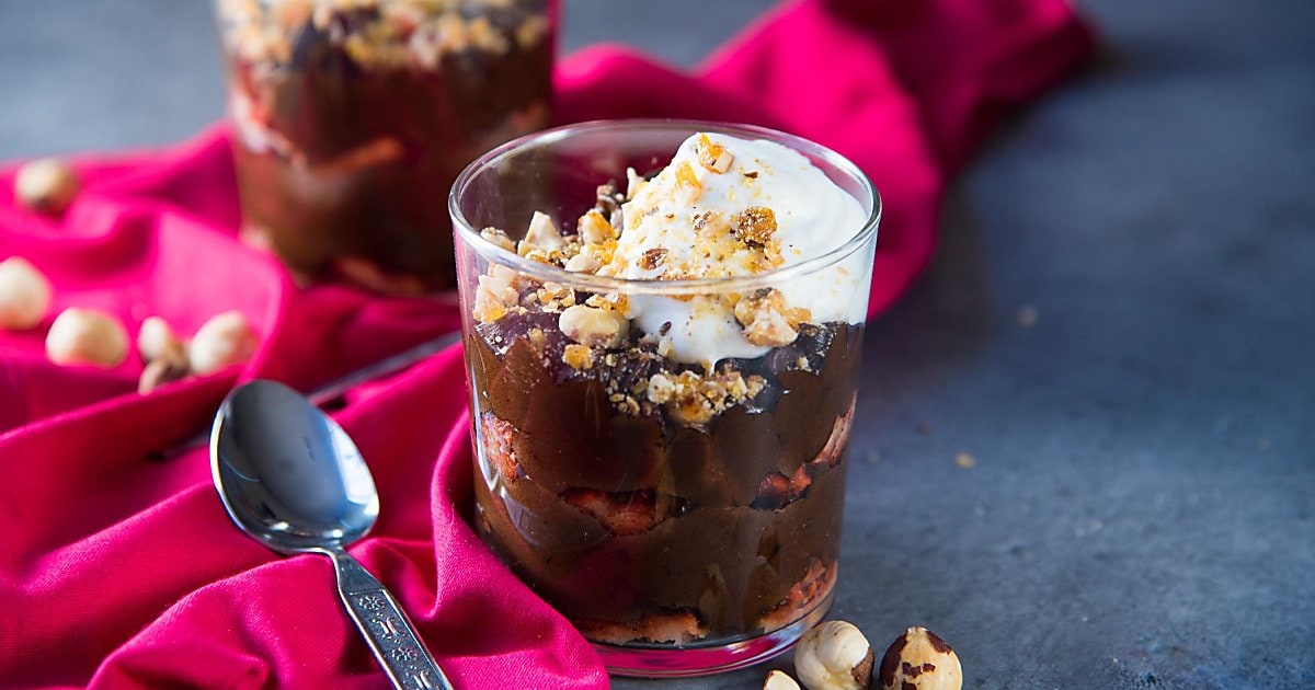 Parfait with Chocolate Praline and Hazelnuts