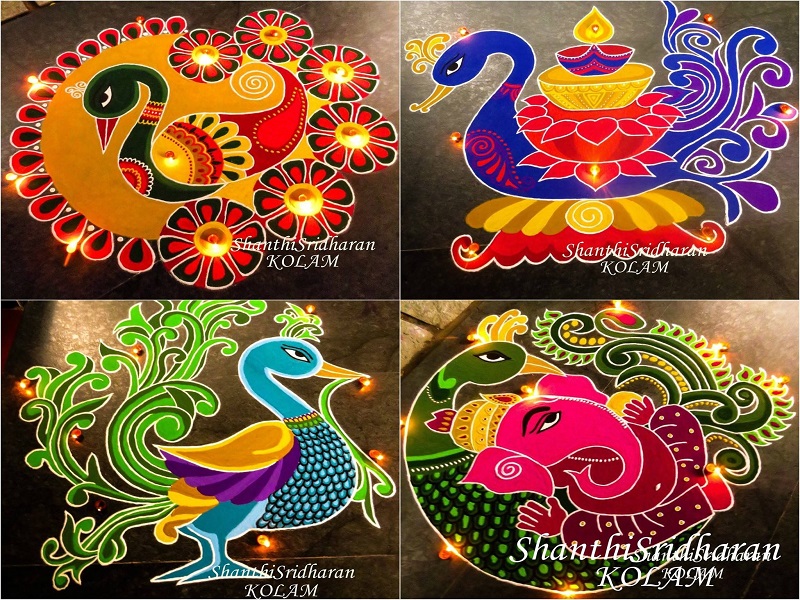 Peacock Rangoli Design