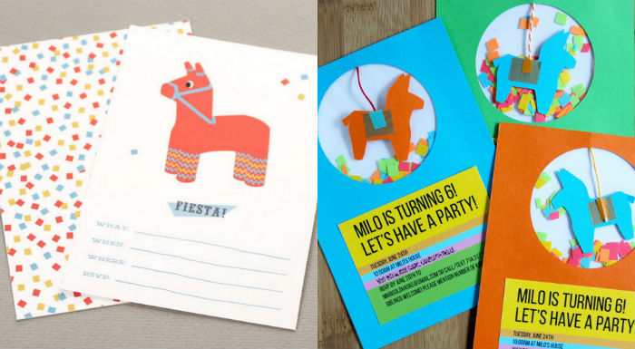 pinata birthday invitations