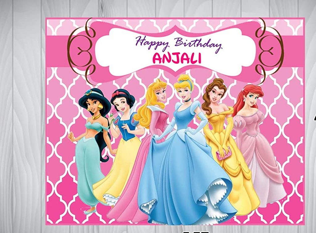 Disney Princess Theme Birthday Background Banner