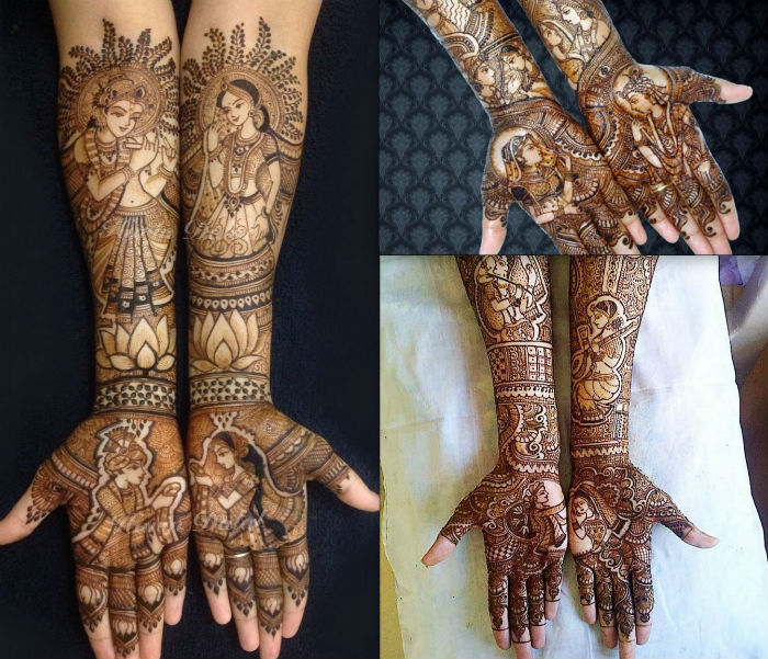 Radha and Krishna Mehendi Design