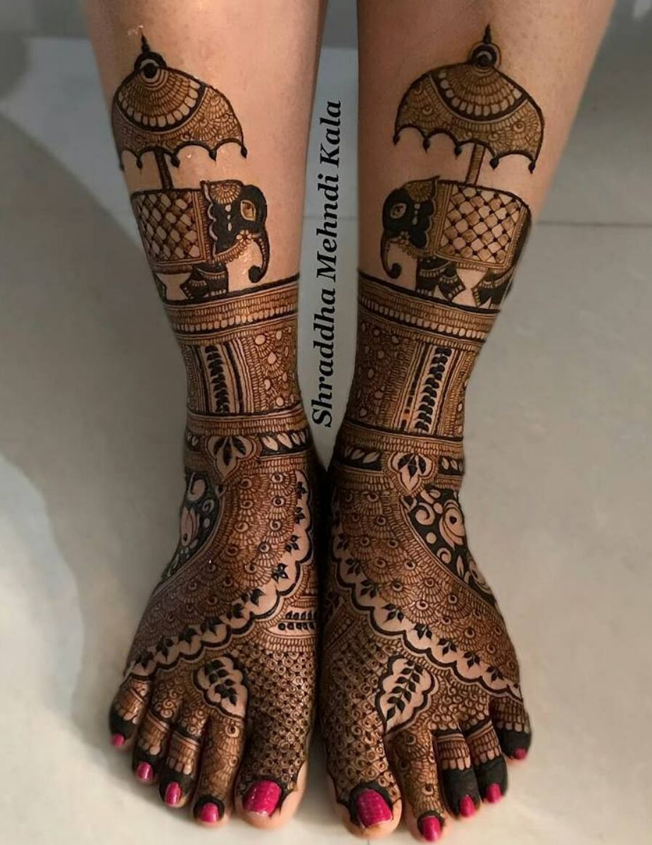 Rajasthani Style Foot Mehendi Design