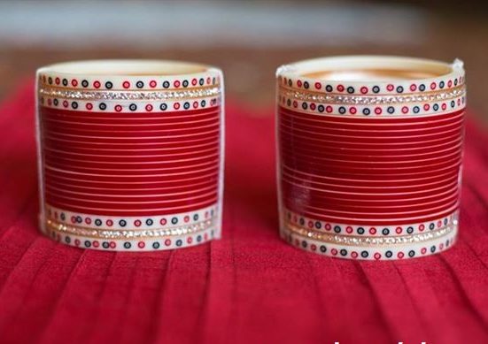 Red Chura with Haathidant bangles