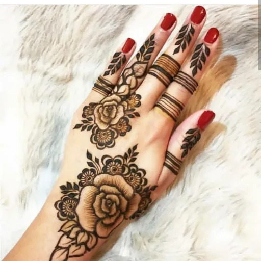 Rose Bordered Mehndi