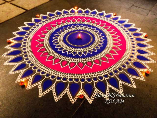 Shades and Circles Rangoli Designs