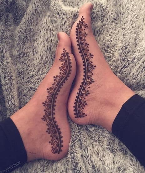 Side Feet Mehndi Designs