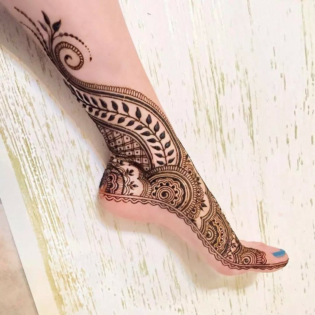 Side Feet Mehndi Designs