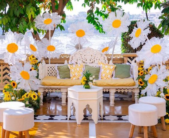 South Indian White Haldi Decor
