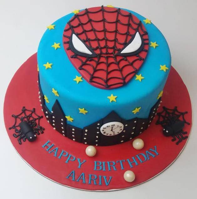 Spider-Man Mask Boys Birthday Cake