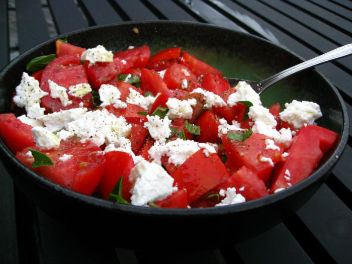 Tomato Basil and Feta Cheese Salad
