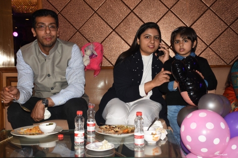 Enjoying moment on party