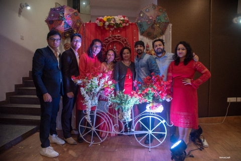 Enjoying moment on party