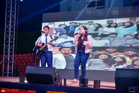 Singing a song On stage