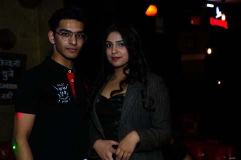 Enjoying moment on party