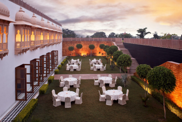 The Fateh Sagar Lawn at Radisson Blu Udaipur Palace Resort & Spa