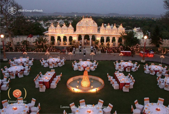 The Pool Deck at Shiv Niwas Palace