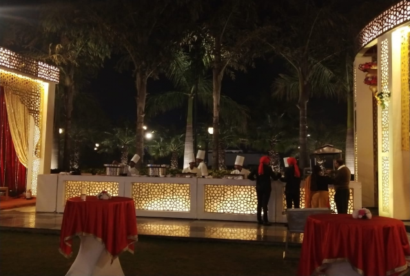 Open Lawn with banquet at Mh One Resort