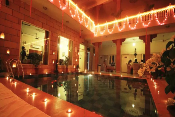 Poolside at Suryaa Villa A Heritage Home