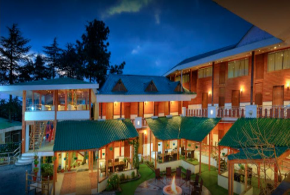 Courtyard at Treehouse Chail Villas