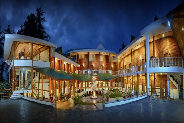 Courtyard at Treehouse Chail Villas