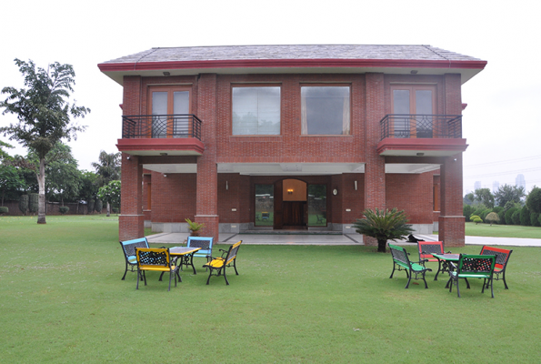 Pool Side Lawn at Jain Farms