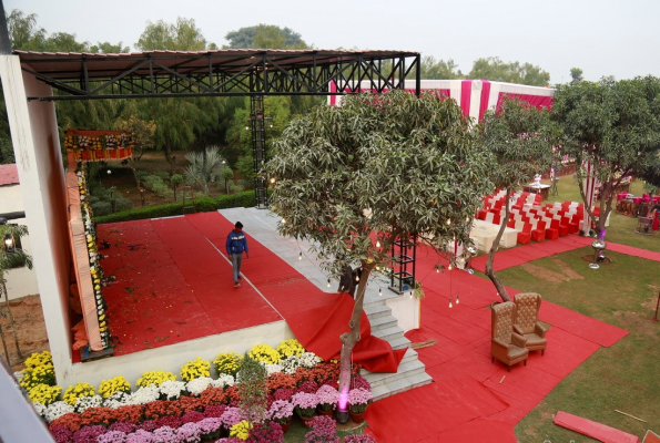 Amrapali and Marigold and Lotus garden at Rangmanch Farms