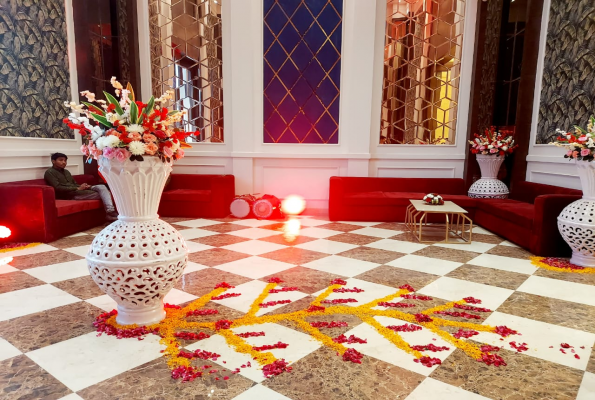 Banquet Hall at Saffron Banquet Babas Lavanya Hospitality