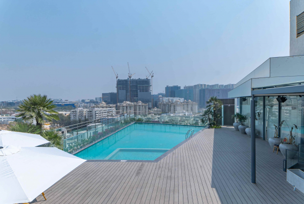 Poolside With Open Terrace Area at Deccan Serai Grande