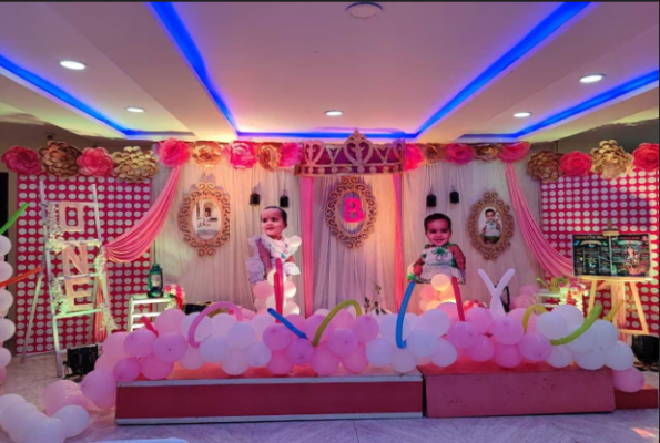 Banquet hall at Hotel Harshitha Grand