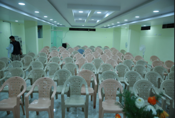 Banquet hall at Hotel Harshitha Grand