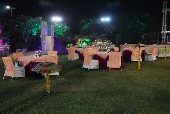 Lawn at Anandam Poolside Party Garden Vrindavan